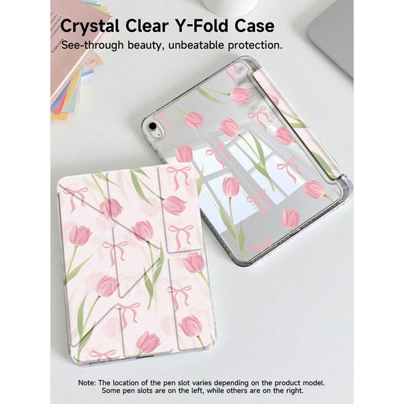 IPad Air 8 Case 10.9 Inch Acrylic Flip Cover With Pen Slot Shockproof Stand Magnetic Sleep Function Cartoon Animal Design