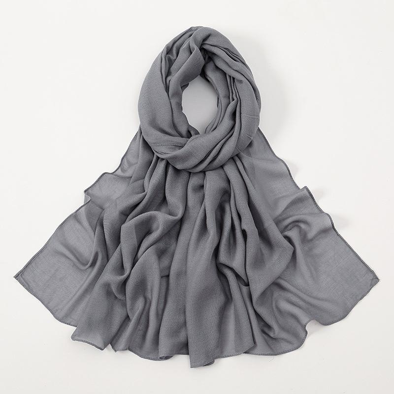 High Quality Thin Modal Monochrome Thin Edge Small Size Breathable Human Cotton Shawl Cotton and Linen Women's Scarf Headscarf