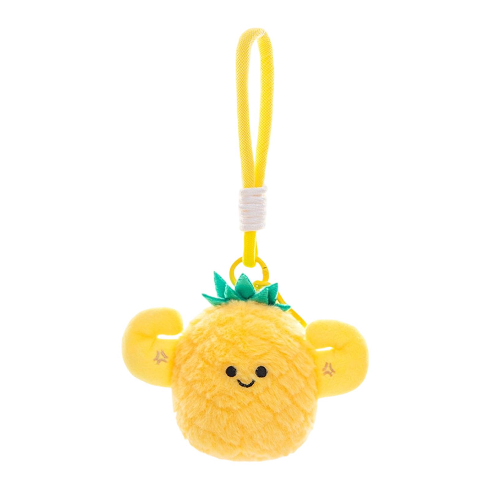 Cartoon Fruit Plush Toy Doll Cute Pendant Creative Pineapple Backpack Pendant Exquisite Keychain One Size