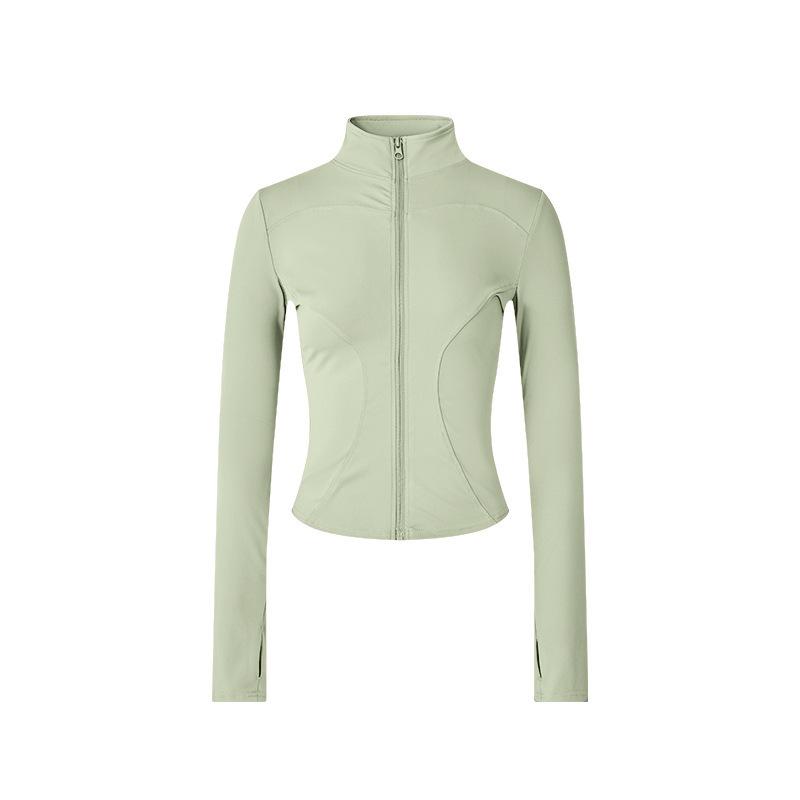Spring Yoga Jacket Women's Stand-Up Collar Running Riding Windproof Slim Slim Zip Cardigan Fitness Top