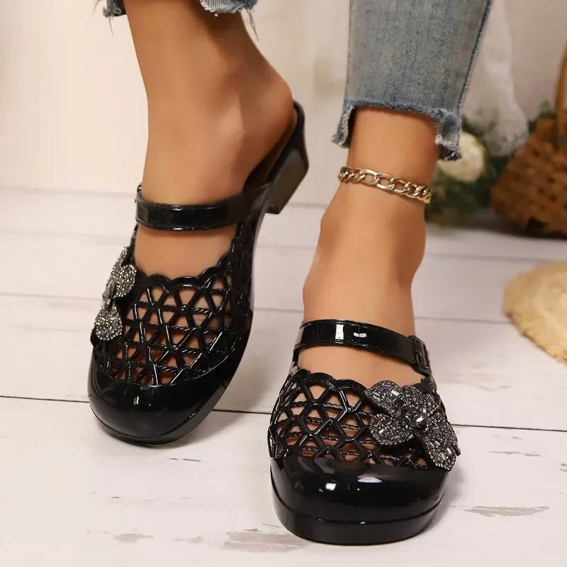 

2025 Новые женские тапочки Классические универсальные Модные Цветочные Повседневные тапочки Женские Летние Бестселлер Тапочки на плоской подошве Zapatos 36 чёрный