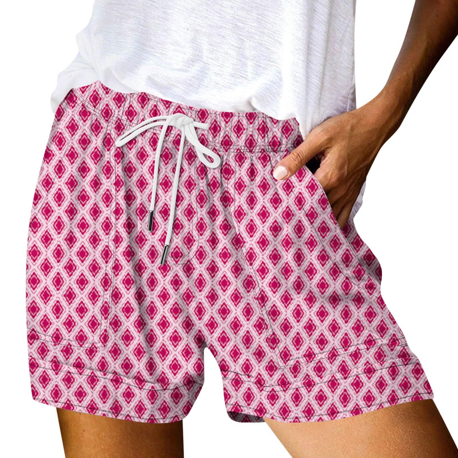 

Женские повседневные летние эластичные пляжные шорты с принтом повседневные шорты XL киноварь