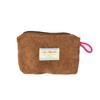 Mini Corduroy Cosmetic Pouch Solid Color with Contrast Zipper Portable Lipstick Makeup Bag Coin Purse for Women
