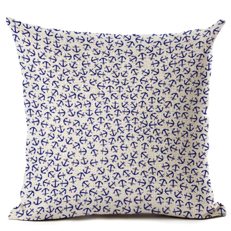 Husă de pernă din bumbac, în stil nordic, model de ancoră, navă marină, husă de pernă, husă de pernă decorativă Cojines Almofadas