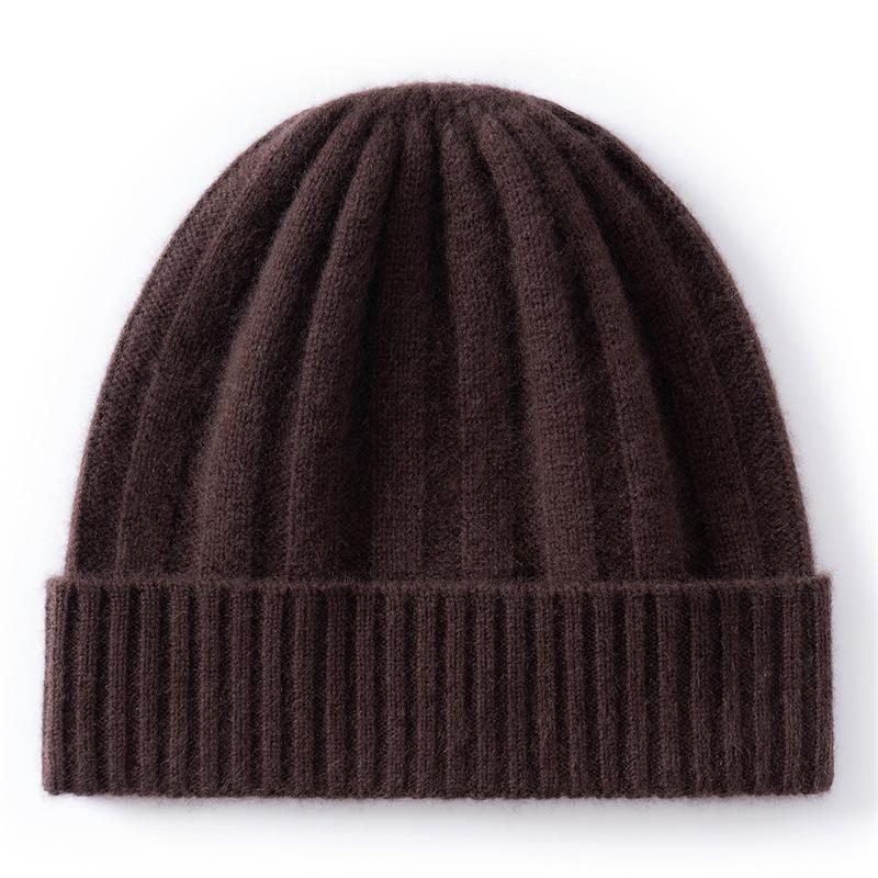 Cashmere Autumn and Winter New Cashmere Blended Pit Strip High Elasticity Simple Warm Ear Protection Cold-proof Cashmere Cap