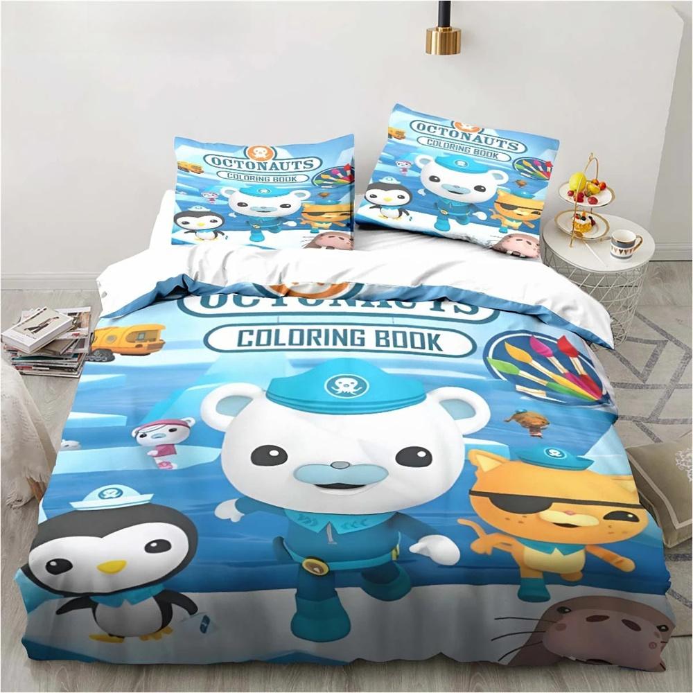Yeni 3D Karikatür Octonauts 2/3 ADET Yatak Takımı Yatak Odası Tek Kişilik Çift Kişilik Yatak King Boy Yorgan Kılıfı Ve Yastık Kılıfı Çocuk Doğum Günü Hediyesi