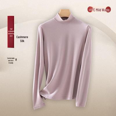 Women's Modal Cashmere Silk Thermal Turtleneck Long-Sleeve Top for Autumn & Winter