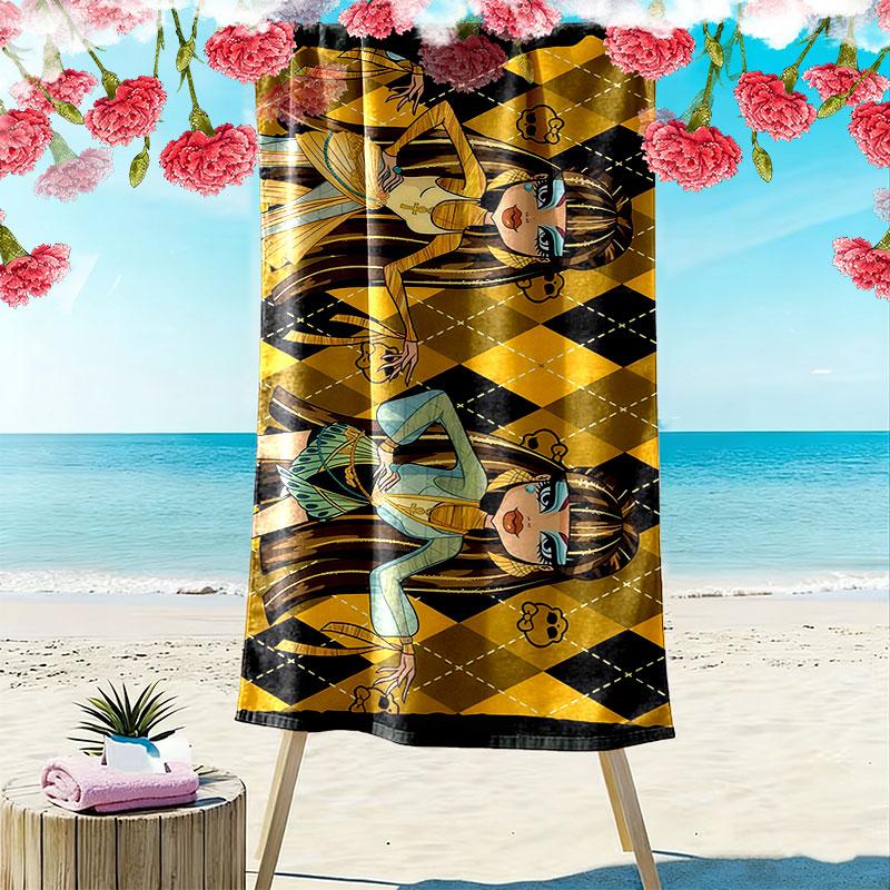 Cleo de Nile Print Beach Towel, Large Soft Quick Dry Towel for Beach Camping Swimming