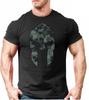 Spartan Helmet Camo TShirt Spartan Gym Unisex Bodybuilding Weighlifting Training Motivation Running Yoga Top Tee