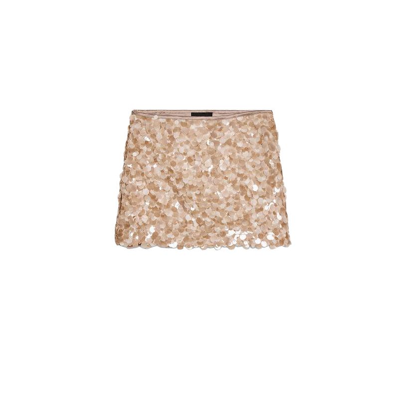 

Women s Spring Clothing French Style Design Short Beads Decoration Sequin Fashion Punk Mini Skirt 3920221 Beige L