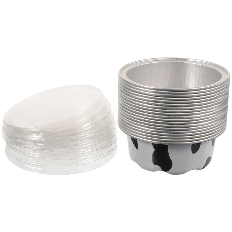 

50 шт. бумажные стаканчики алюминиевые жестяные контейнеры для пудинга крышки индивидуальные обертки для тортов сплав формы для кексов выпечка
