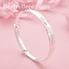 Charming 925 Sterling Silver Exquisite Floral Pattern Bangle for Women, Fashionable Wedding Party Jewelry