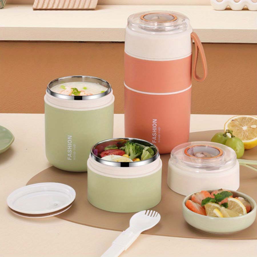 Cartoon Crisper 304 Stainless Steel Sealed Leak-proof Soup Cups Office Workers and Students Portable Sealed Leak-proof Soup Bowl