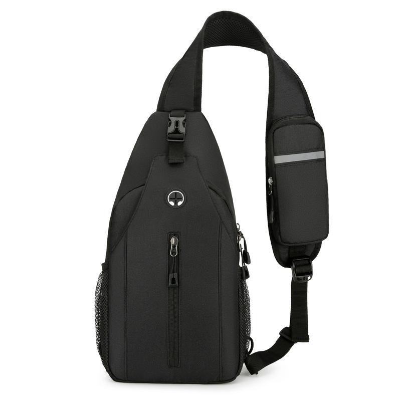 Men's Breast Bag Men's New Simple Multi-functional Sports Backpack Leaf Commuting Versatile Men's Breast Bag