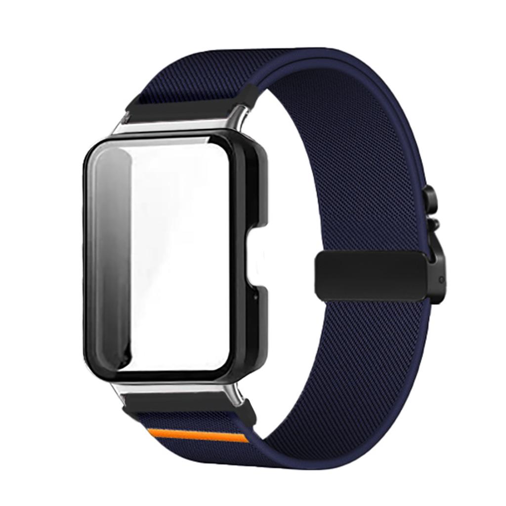 Nylon Band+Full Cover Case For Samsung Galaxy Watch Fit 3 Parachute Buckle Sport Braided Strap Full Cover Bumper Shell For Fit 3