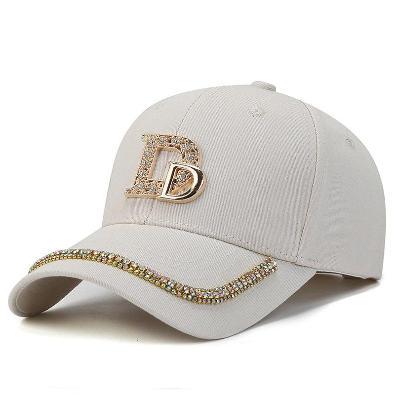 

Spring diamond letter baseball cap couple fashion trend sun hat trend Adjustable бежевый