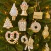Shiny Gold Santa Claus Hanging Ornaments Snowman Merry Christmas Decor Xmas Tree Pendant  Kid Gift