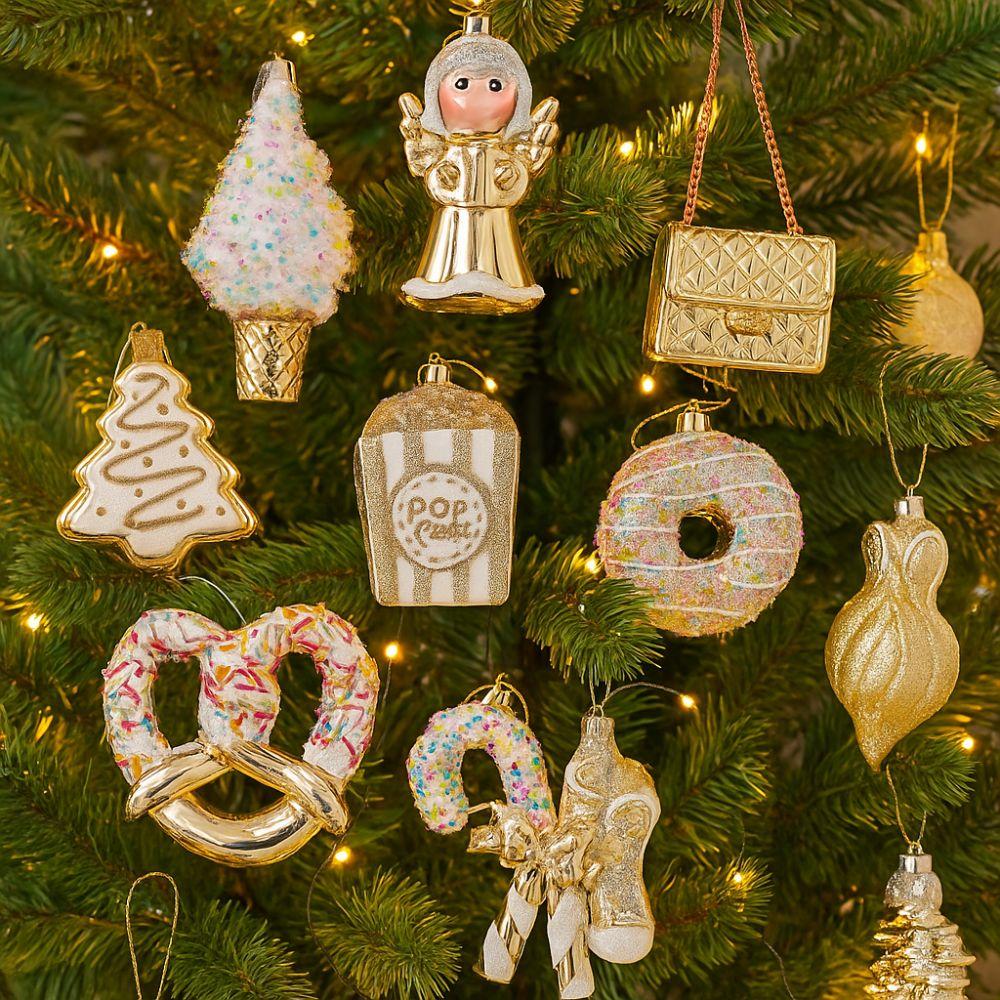 Shiny Gold Santa Claus Hanging Ornaments Snowman Merry Christmas Decor Xmas Tree Pendant Kid Gift