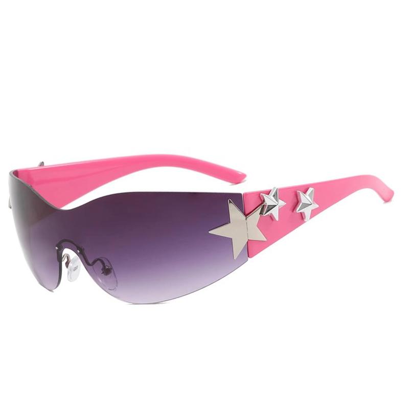Five-pointed Star Frameless Sunglasses For Women TrendyGirls Retro Sun Visor Stylish UV Protection