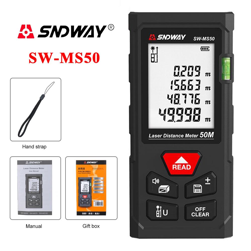 SNDWAY Laser-Entfernungsmesser Digitaler Entfernungsmesser mit Entfernung, Fläche, Volumen, Selbstkalibrierung, Professionelles Laser-Maßband