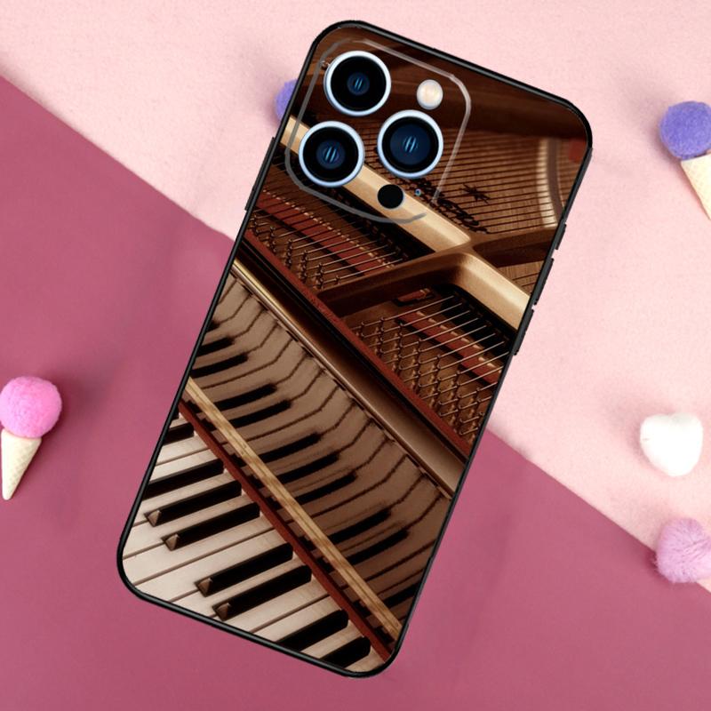 Piano Keys Keyboard design Case For iPhone 16e 16 15 Pro Max 11 12 13 Mini 14 15 Pro Max 15 Plus XR Phone Back Cover