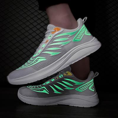 Herrenschuhe, weiche Sohle, Freizeit-Sportschuhe, Herren-Mesh-Oberfläche, atmungsaktiv, dicke Sohle, leuchtende Laufschuhe