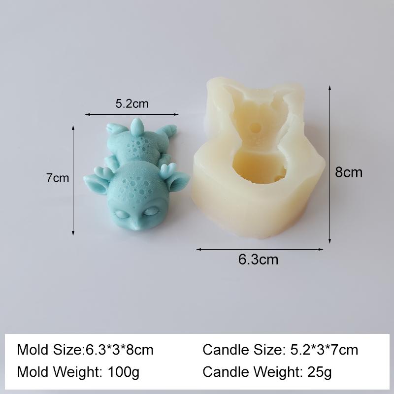 

Cartoon Animal Elk Silicone Mold Handmade Aroma Candle Reindeer Resin Plaster Mould DIY Chocolate Candy Baking Molds