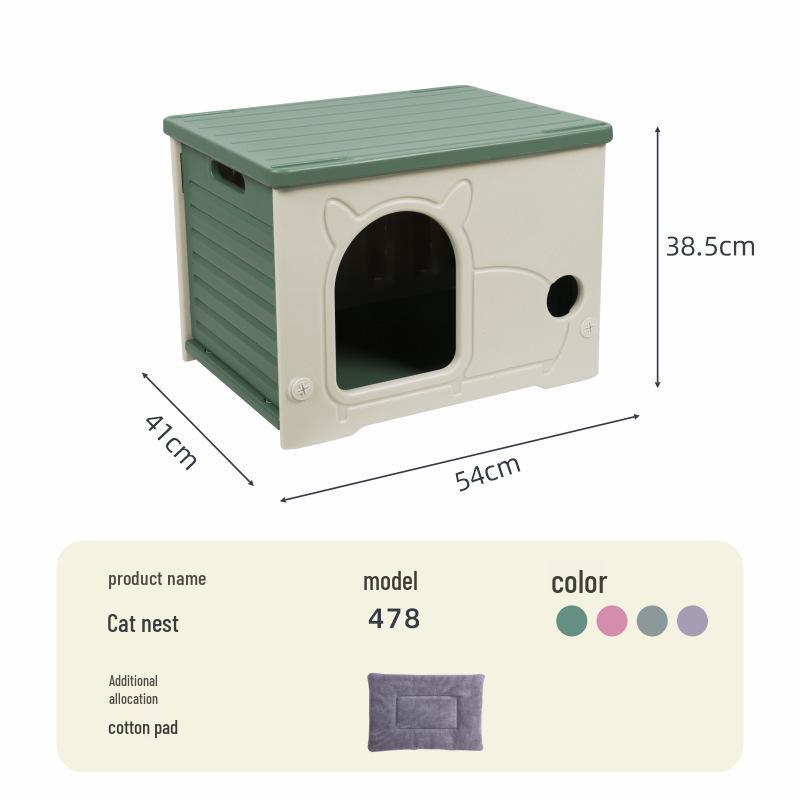 All-Season Rainproof Enclosed Cat & Dog House Shelter