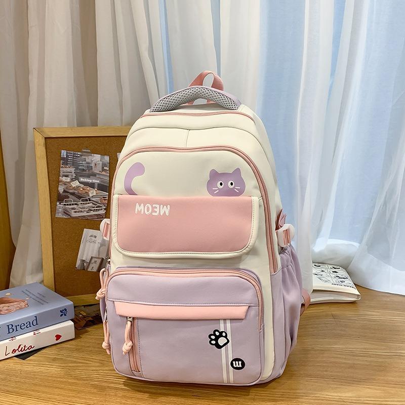 School bag new backpack for men and women, fashionable large capacity backpack, campus style, versatile for junior high, high school, and primary