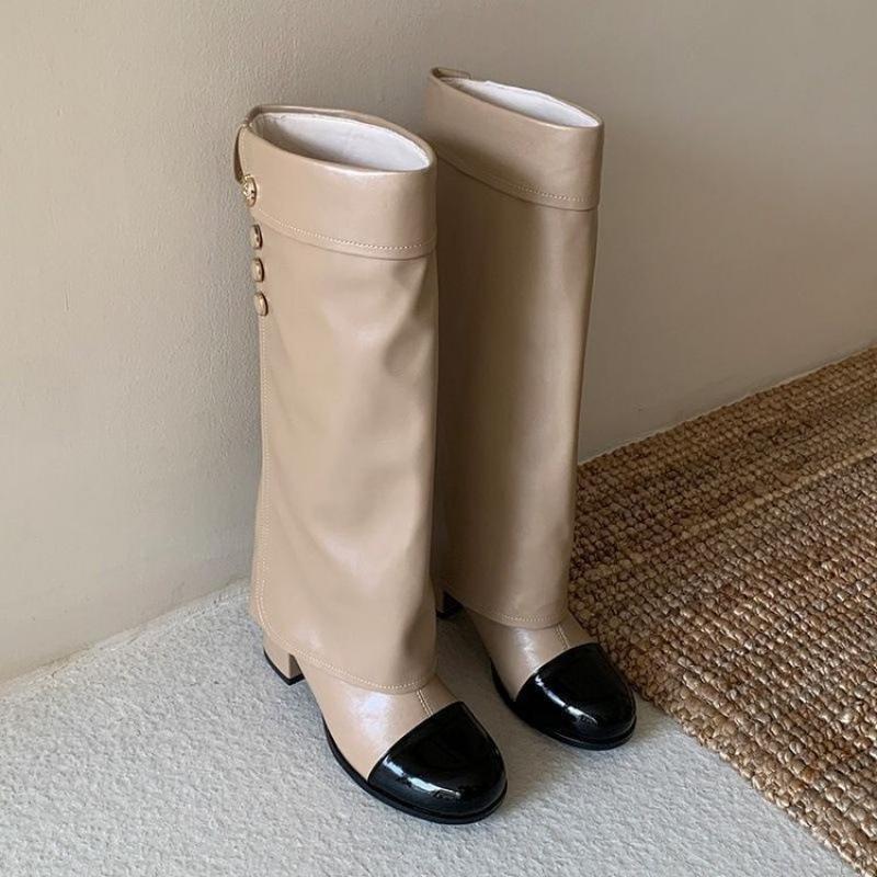 Autumn and winter new white knight boots women's small fragrant minimalist design soft leather material heightening and height long boots