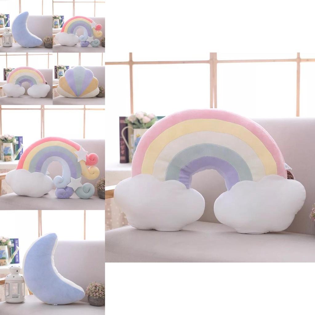Buntes Regenbogen-Plüsch-Sofakissen für gemütliche Heimdekoration und Spielspaß