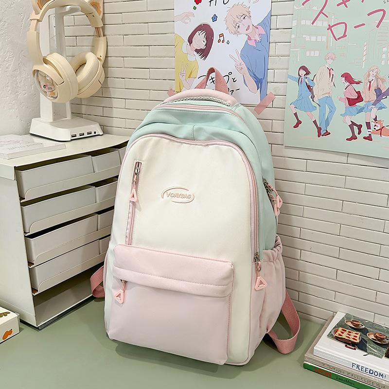 

Новый модный женский рюкзак для студенток колледжа с контрастными цветами. Женский рюкзак и рюкзак большой вместимости .