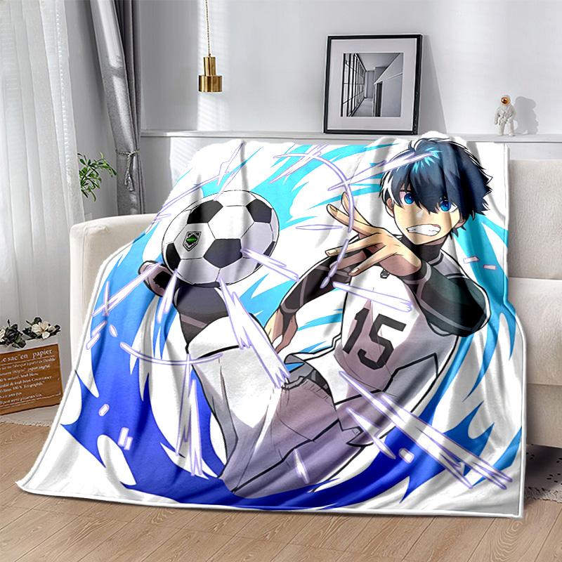 1pc Soccer Player Action Flannel Blanket Soft Warm Throw Blanket for Bedroom Living Room Bed Travel Camping Picnic Gift. MT7150185