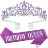 Queen Girl Crown IR Party Decoration Crown Birthday Ribbon Crown Set