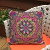 Purple Mandala Flower Pattern Cushion Cover Indian Thailand Buddism Home Decorative Throw Pillow Cover Cotton Linen Pillow Case