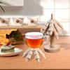 Christmas Wooden Tree Coasters Trivets Decorative Non-Slip Anti Scald Heat Resistant Table Mat Coaster Wood Placemats Pot