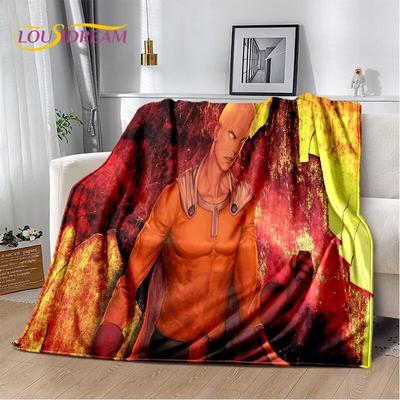 ONE PUNCH MAN Anime Cartoon Soft Plush Blanket,Flannel Blanket Throw Blanket for Living Room Bedroom Bed Sofa Picnic Cover Kids