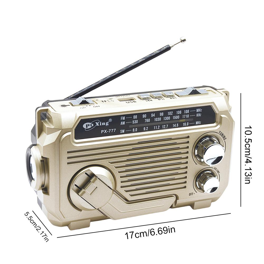 Hand Crank Emergency Radio AM/FM/SW Radio with Flashlight BT Speaker Portable Weather Radio for Outdoor Camping and Emergency
