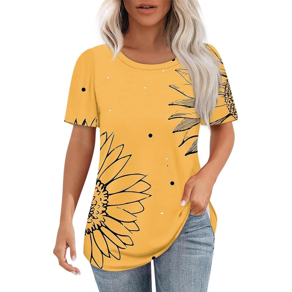European Style Women Clothing Casual Versatile Short Sleeve Round Neck T-Shirt WA30