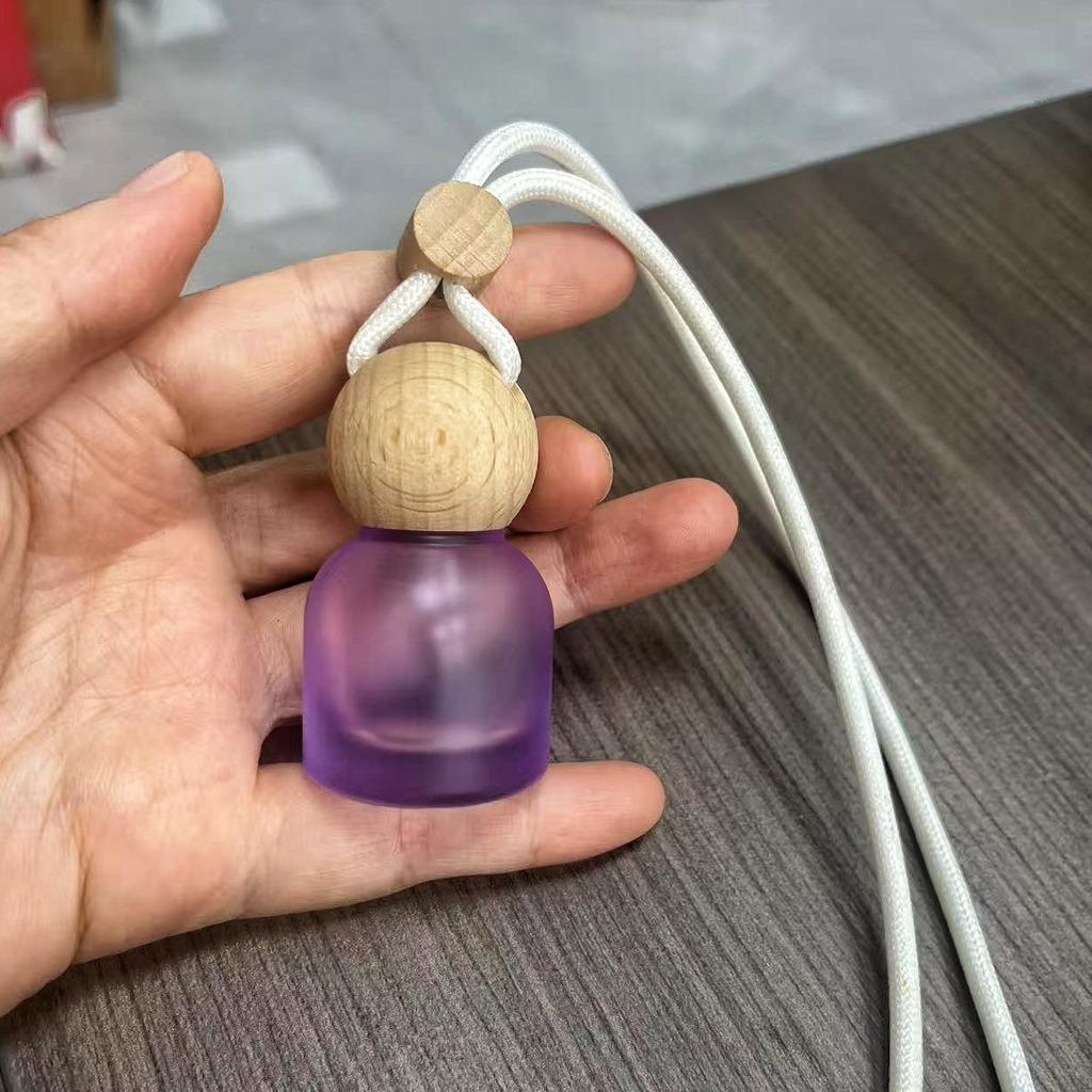 Frosted Glass Pendant Adjustable Car Diffuser Bottle Glass Beech Aromatherapy Bottle Minimalist Hanging Air Freshener For Small