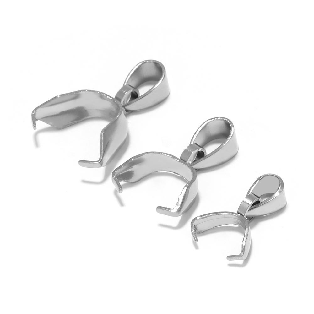 20pcs Stainless Steel Pinch Clip Bail Hooks Connectors Pendant Necklace Charm Beads Jewelry Findings DIY Making Supplies