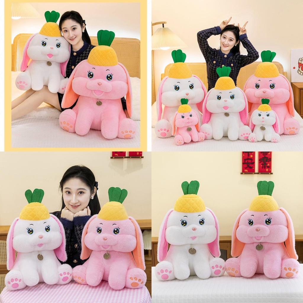 Adorable Bunny Plush Toy Cute Pineapple Rabbit Doll Soft Pillow For Girls Sleep Comfort