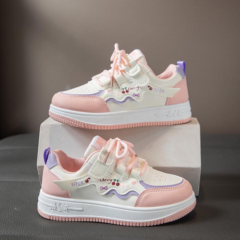 Girls board shoes fashion versatile sports shoes 2025 autumn new soft-soled children's casual shoes girls white shoes tide