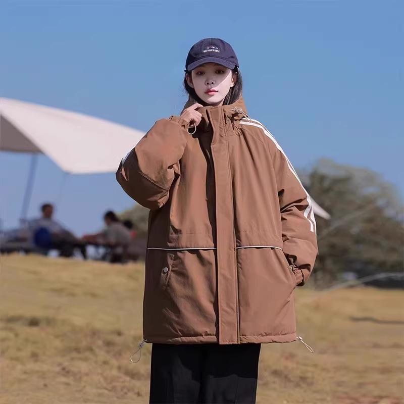 

Graphene cotton-padded clothes men s winter thickened jacket casual tooling jacket loose cotton-padded jacket XXXL