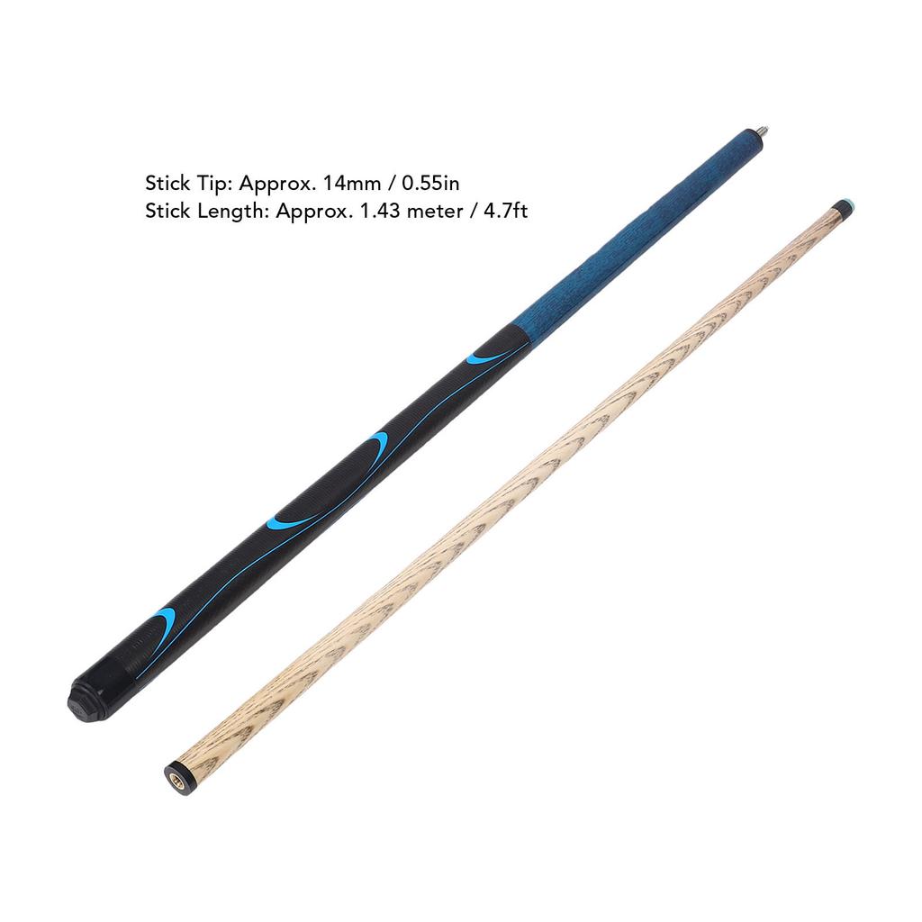 14mm špička Kulečníkové tágo 2 díly 1/2 Jasanové dřevo Kulečníkové tágo 1,43 metru celková délka