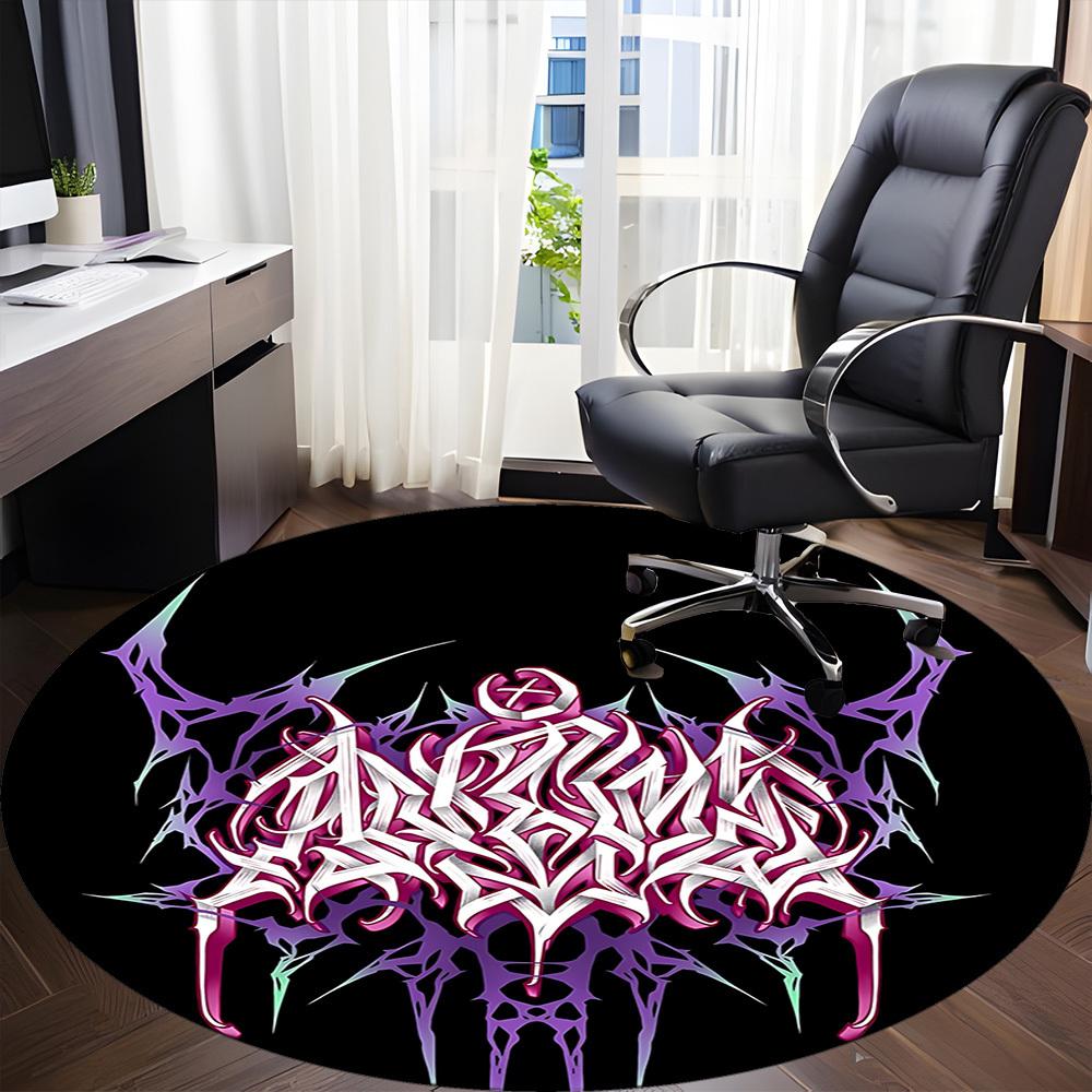 

1pc Graffiti Art Chair Carpet for Office, Round Non Slip Durable Large Size Office Carpet, Suitable for Office 80cm