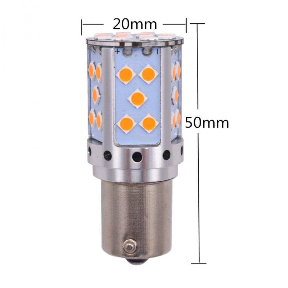 2Pc No Hyper Flash 21W Amber Bau15S 7507 Py21W 1156Py Led Bulb Turn Signal Light