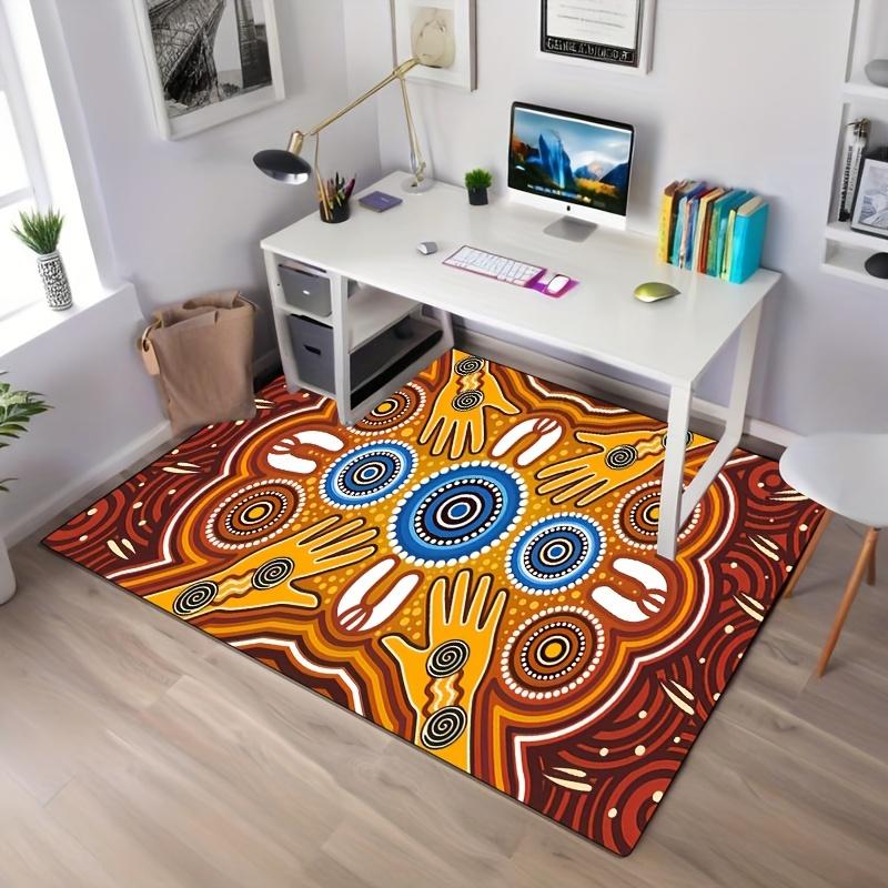 800 Grams Per Flat Crystal Velvet Indoor Rug Aboriginal Unity Pattern Carpet Door Mat Living Room Decorated Bedroom Kitchen Bathroom Non-Sli