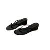 Grape mother same fairy wind round head thin belt slope heel cool slippers female French minimalist casual versatile toe slippers