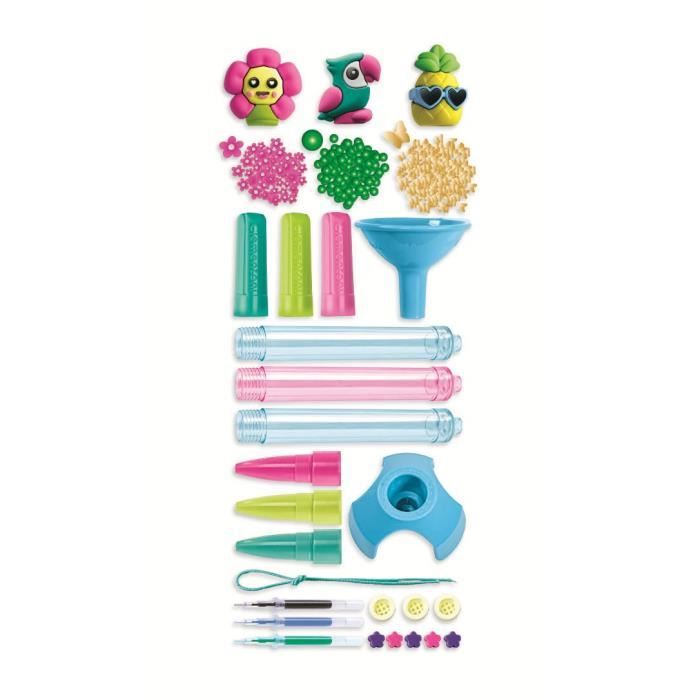 Clementoni - Créer tes stylos - Mini atelier des Stylos - Thème tropical - 3 à créer - Dès 6ans